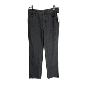 Coldwater Creek Black Jeans Classic Straight Knit Denim Light Wash 8